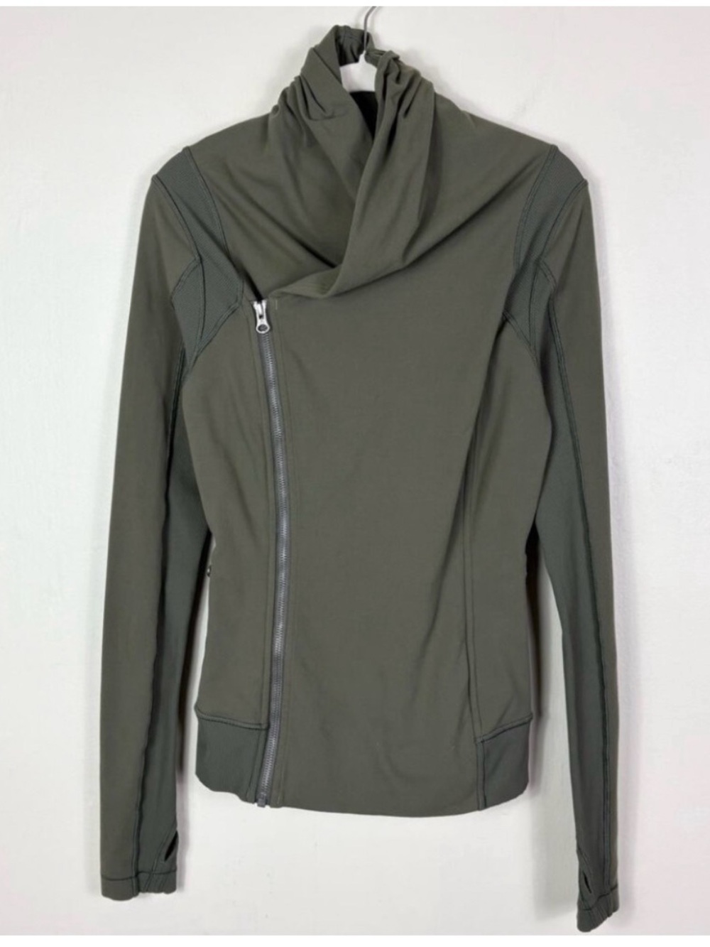 lululemon athletica Olive Green Asymmetrical Zip Bomber Jacket